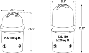 FILTER W-VALVE ONLY 150LB WW SAND 5 ClearWater II Cartridge dims.0708 Bonnie & Clydes Pools and Spas