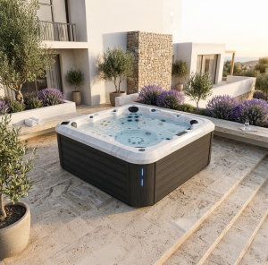 Maple Spas M950 Hot Tub and the Maple Spas M850 Hot Tub are 7 person spa with a foot dome!